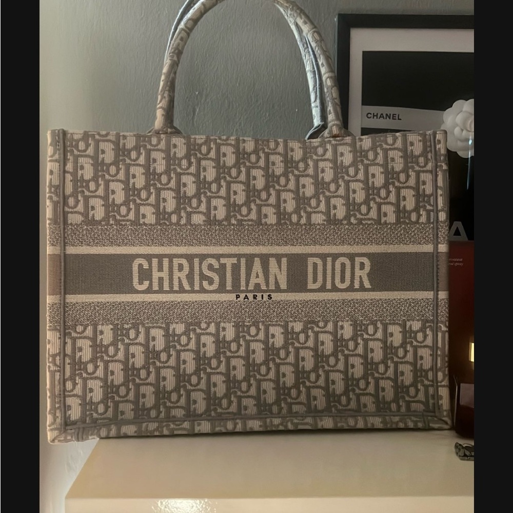 Dior Beige and Gray Tote Bag